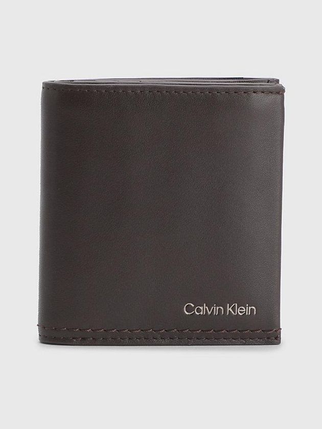 Calvin Klein USA Leather Rfid Billfold Mens Wallet Brown 2563487-KN